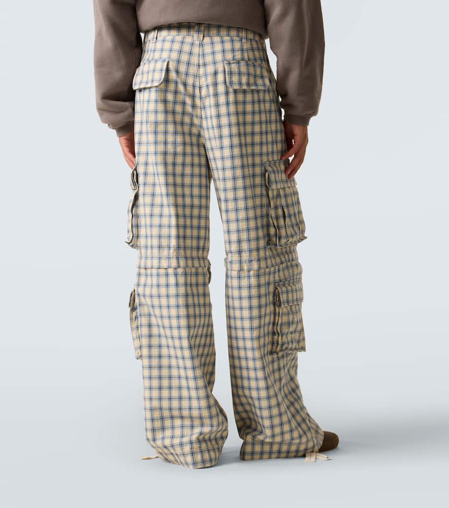 Checked cotton cargo pants