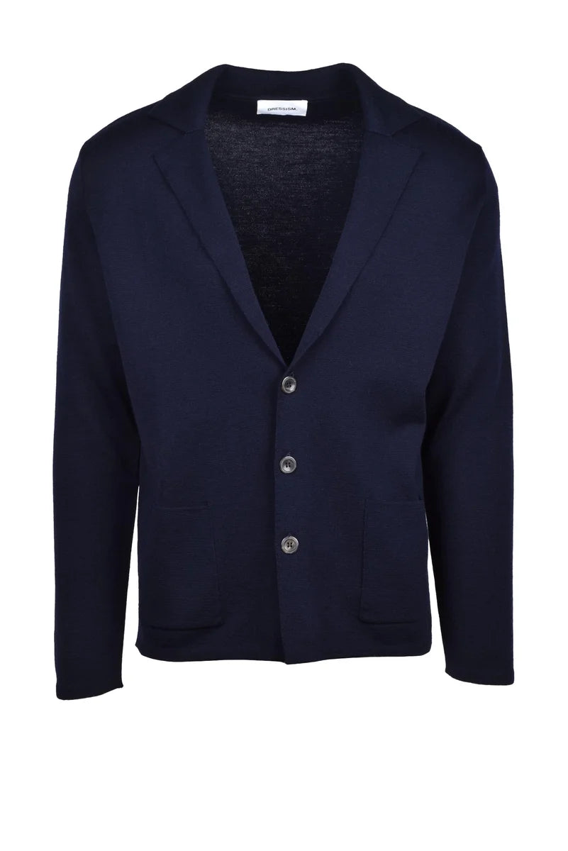 Merino Knit Jacket - Blue