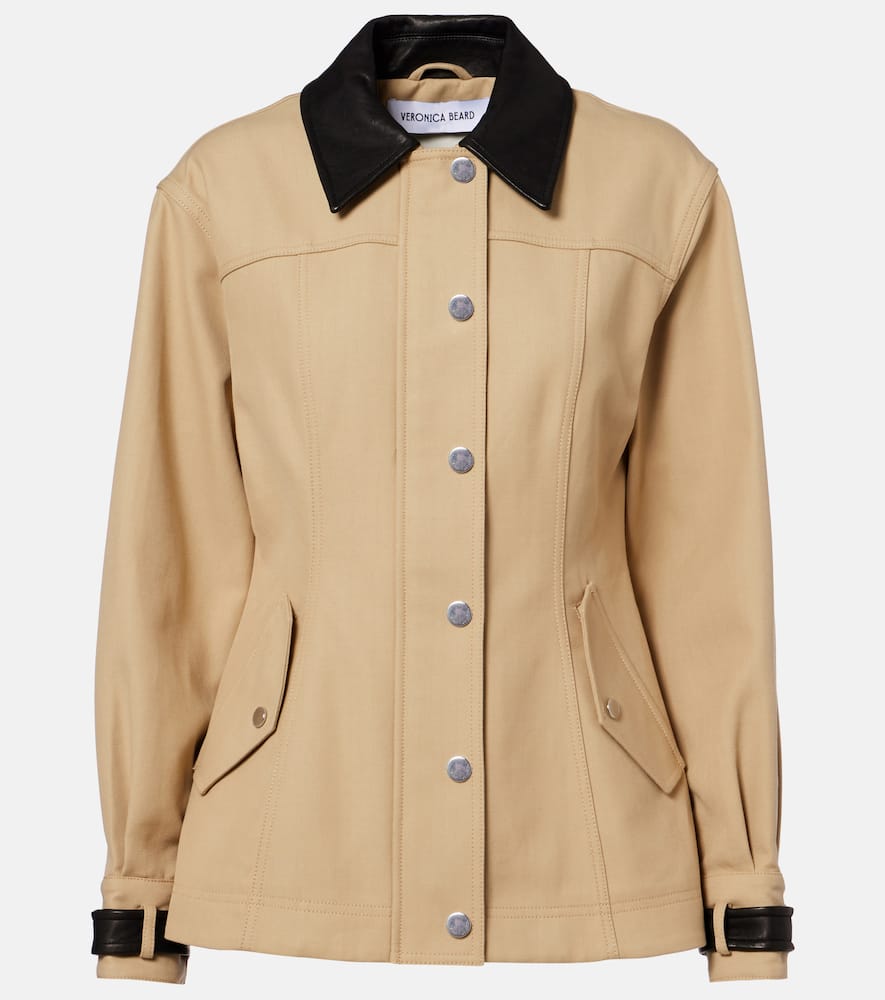 Talla leather-trimmed cotton blouson jacket