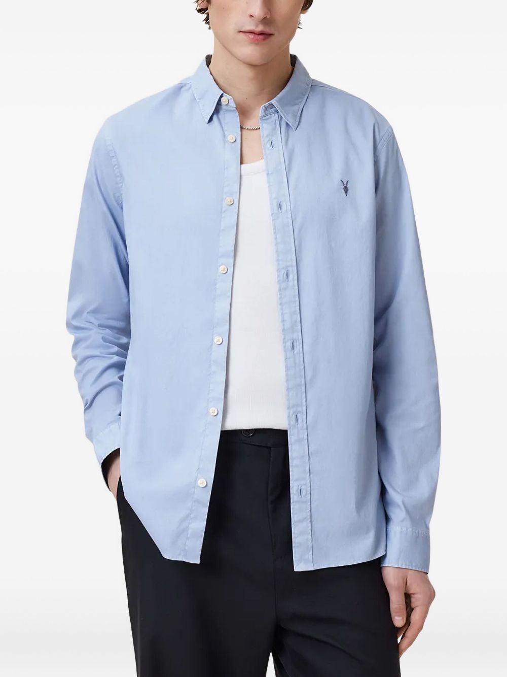 Hawthorne embroidered-logo shirt - Blue