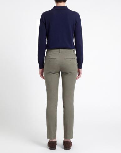 Woman Pants Khaki Size 26 Cotton, Elastane
