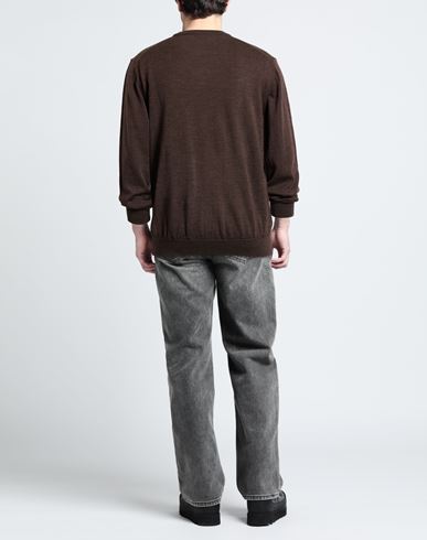 Man Sweater Chocolate brown Size 46 Merino Wool