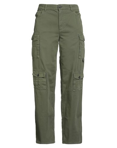 Denim Woman Pants Military green Size 10 Cotton