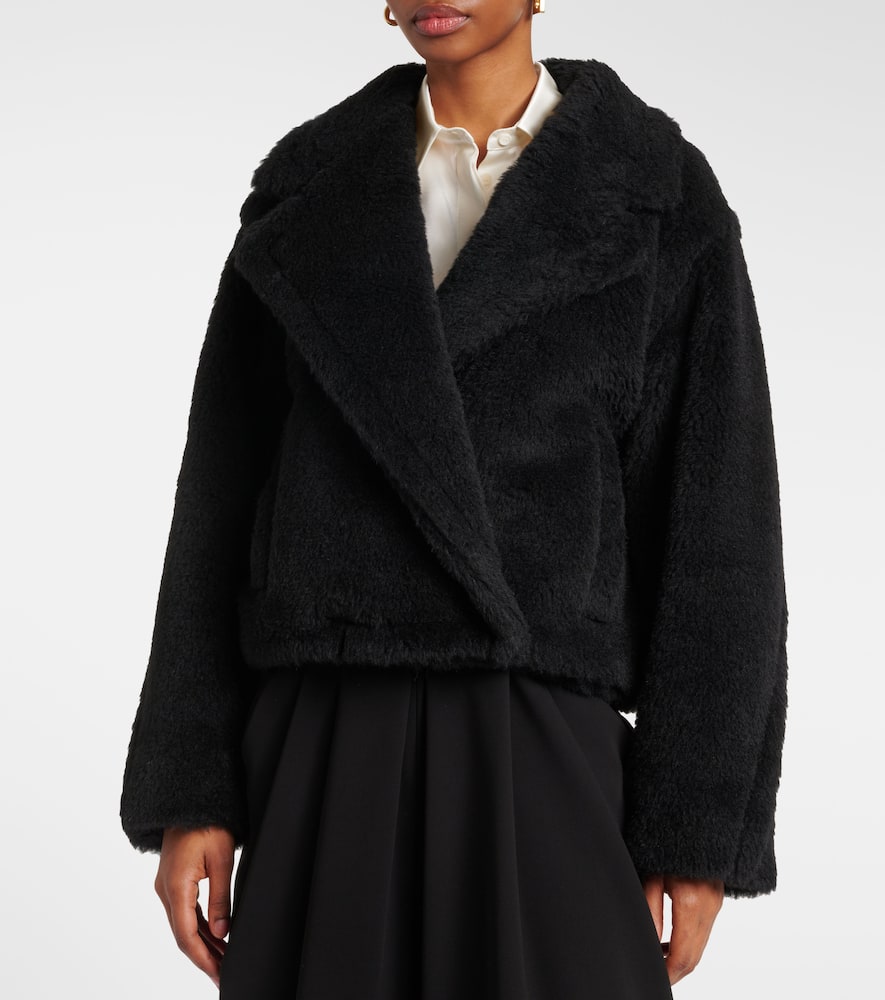 Oggeri alpaca, wool, and silk teddy coat