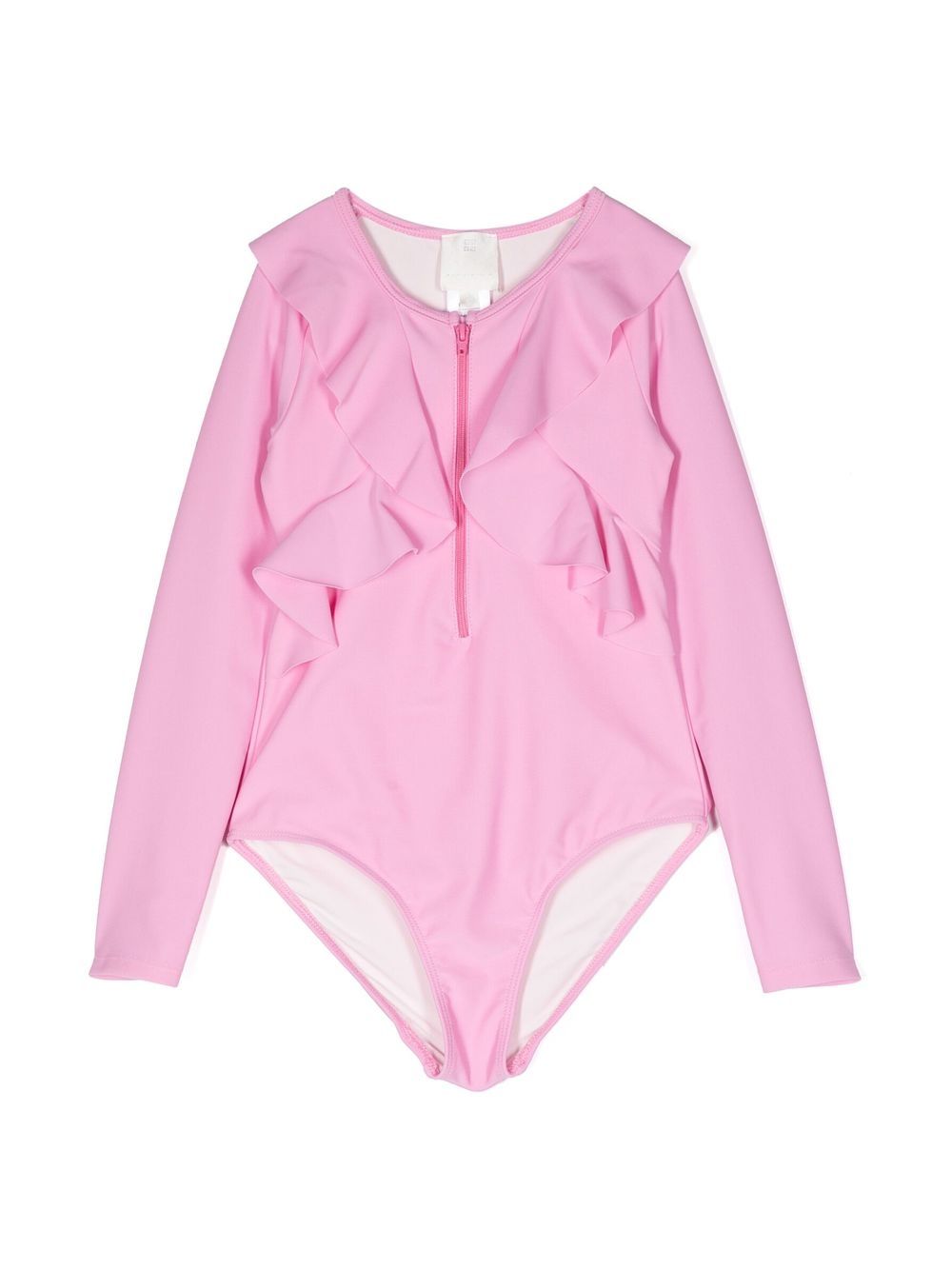 Long-sleeve ruffled swimsuit - Pink