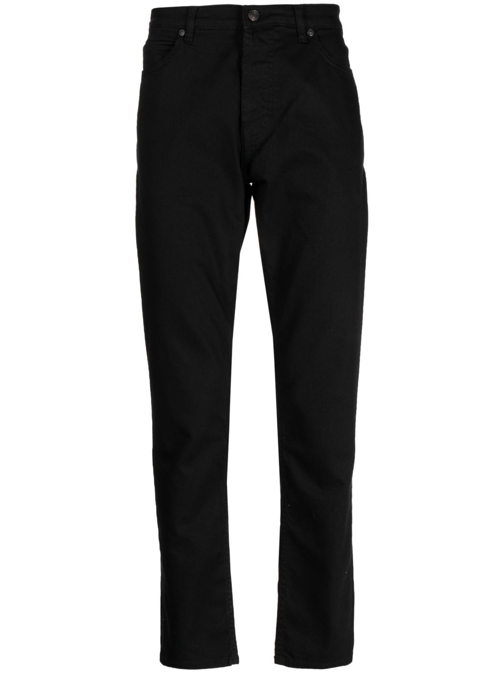Logo-patch stretch tapered jeans - Black