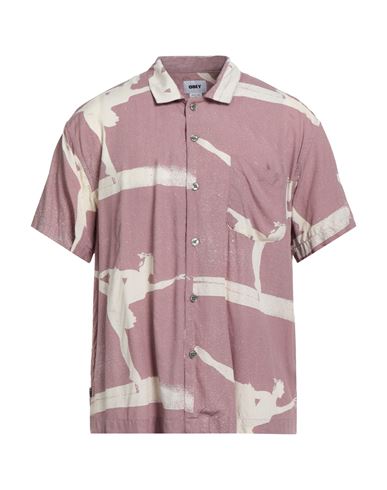 Man Shirt Antique rose Size L Viscose