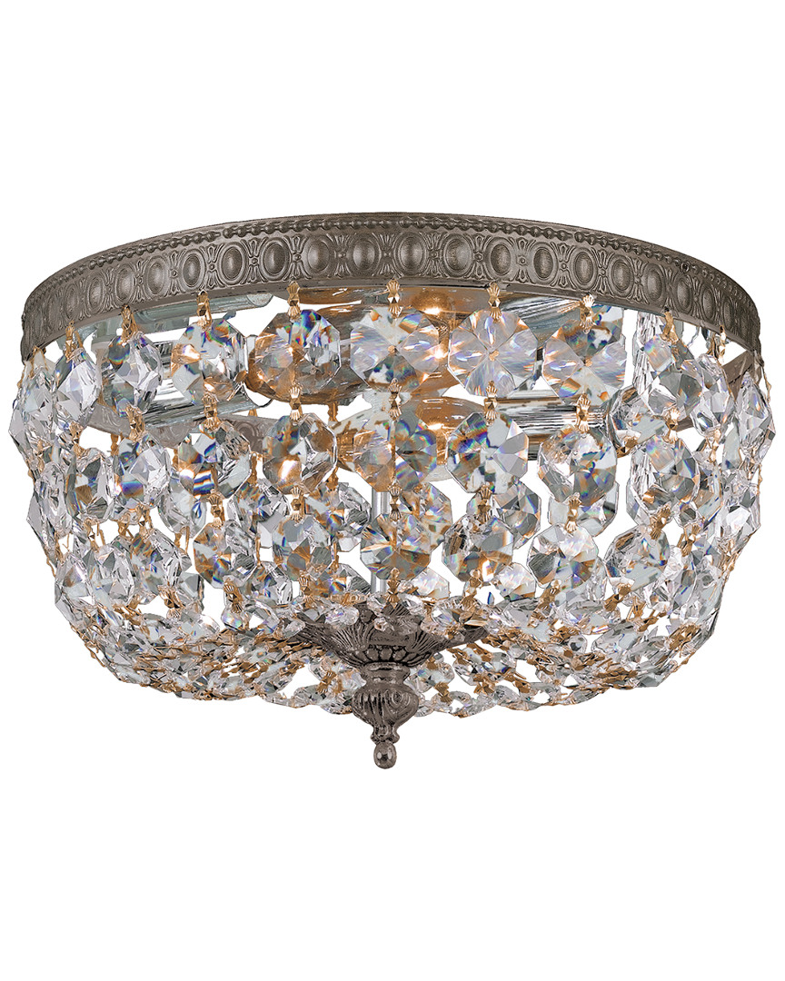 2-Light Flush Mount Swarovski Spectra Crystal
