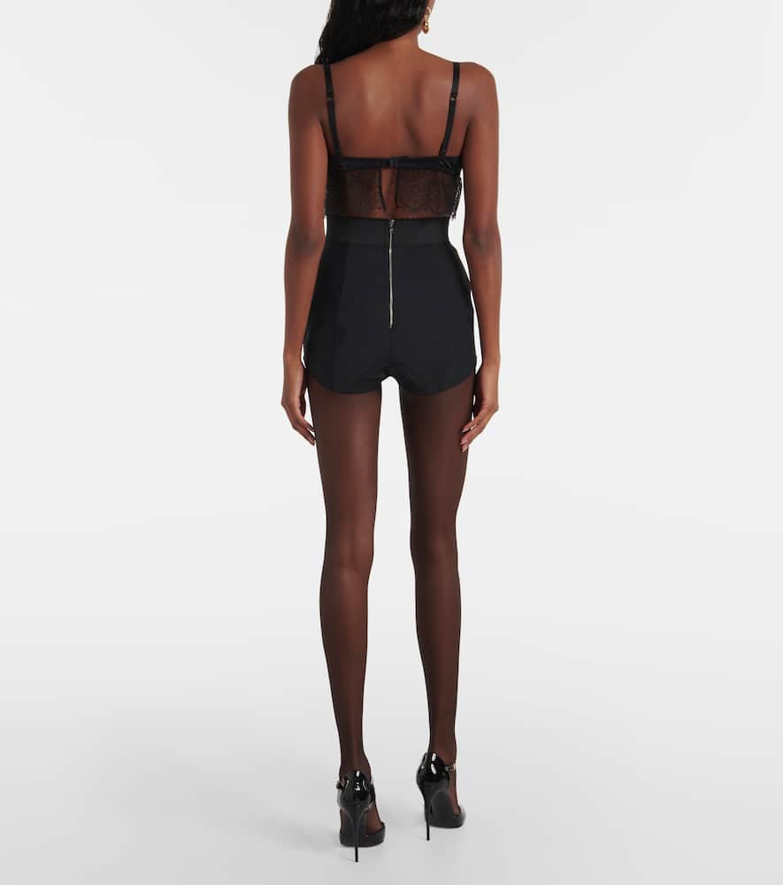 Paneled high-rise shorts
