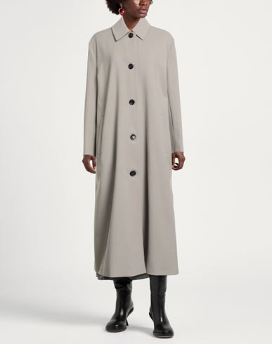 Woman Overcoat & Trench Coat Khaki Size 2 Polyester, Virgin Wool, Elastane