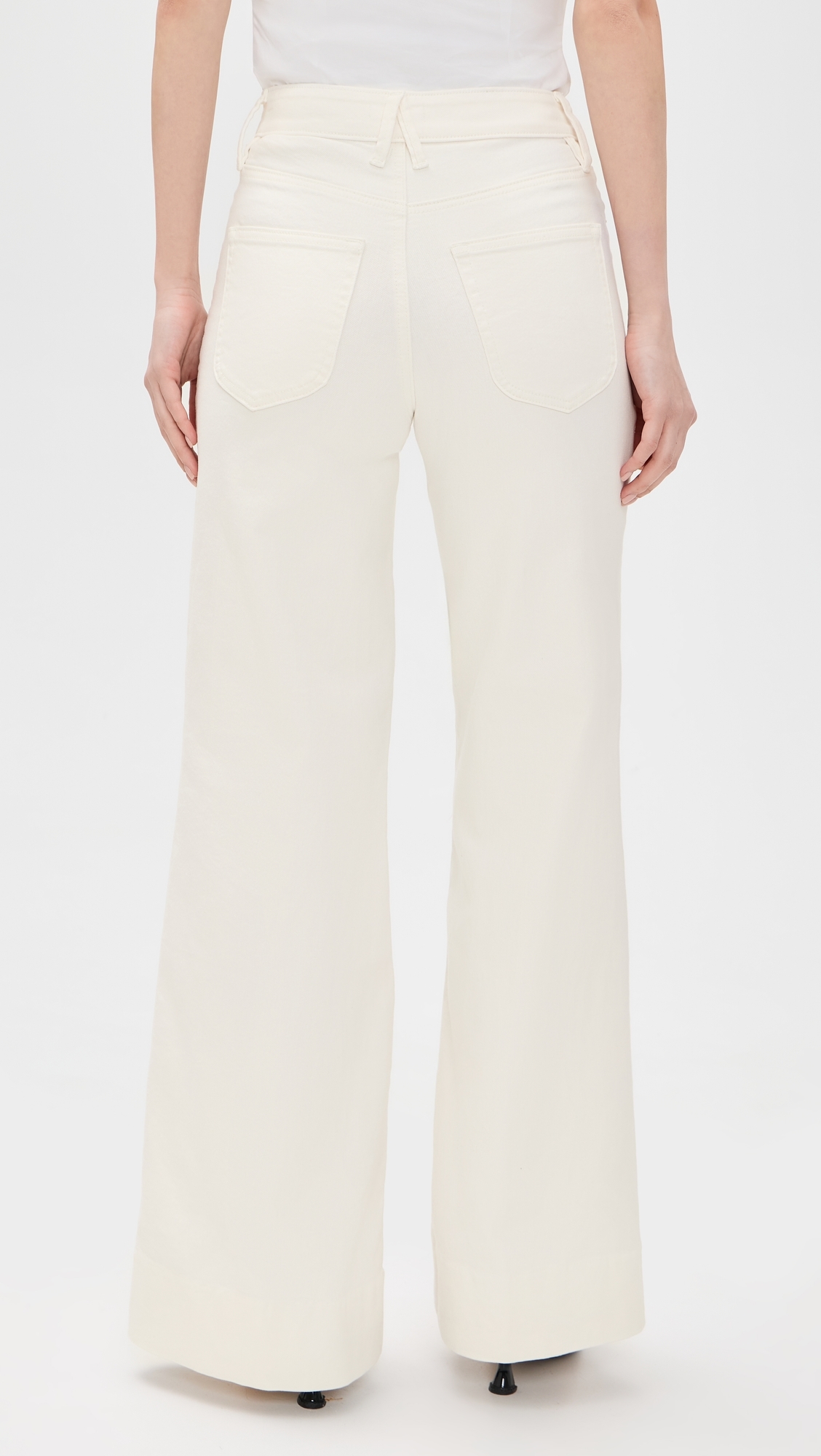 Good Waist Palazzo Jeans Cotton White