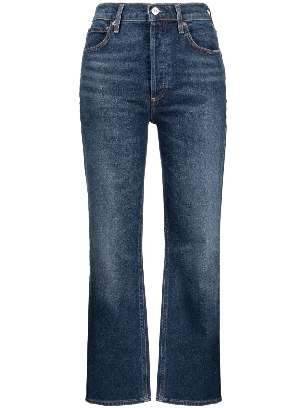 Jolene stonewashed cropped jeans - Blue