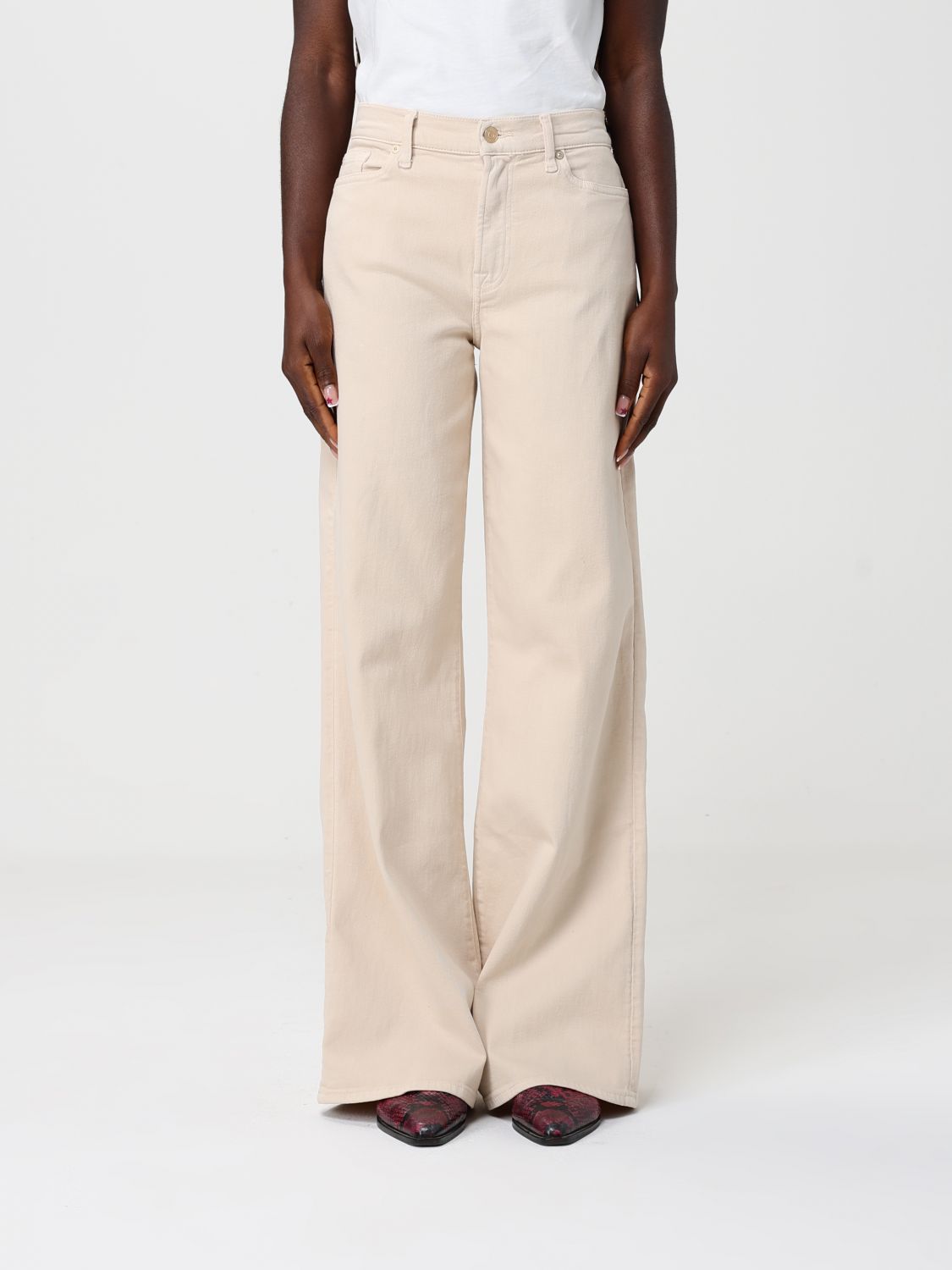 Jeans Woman color Beige