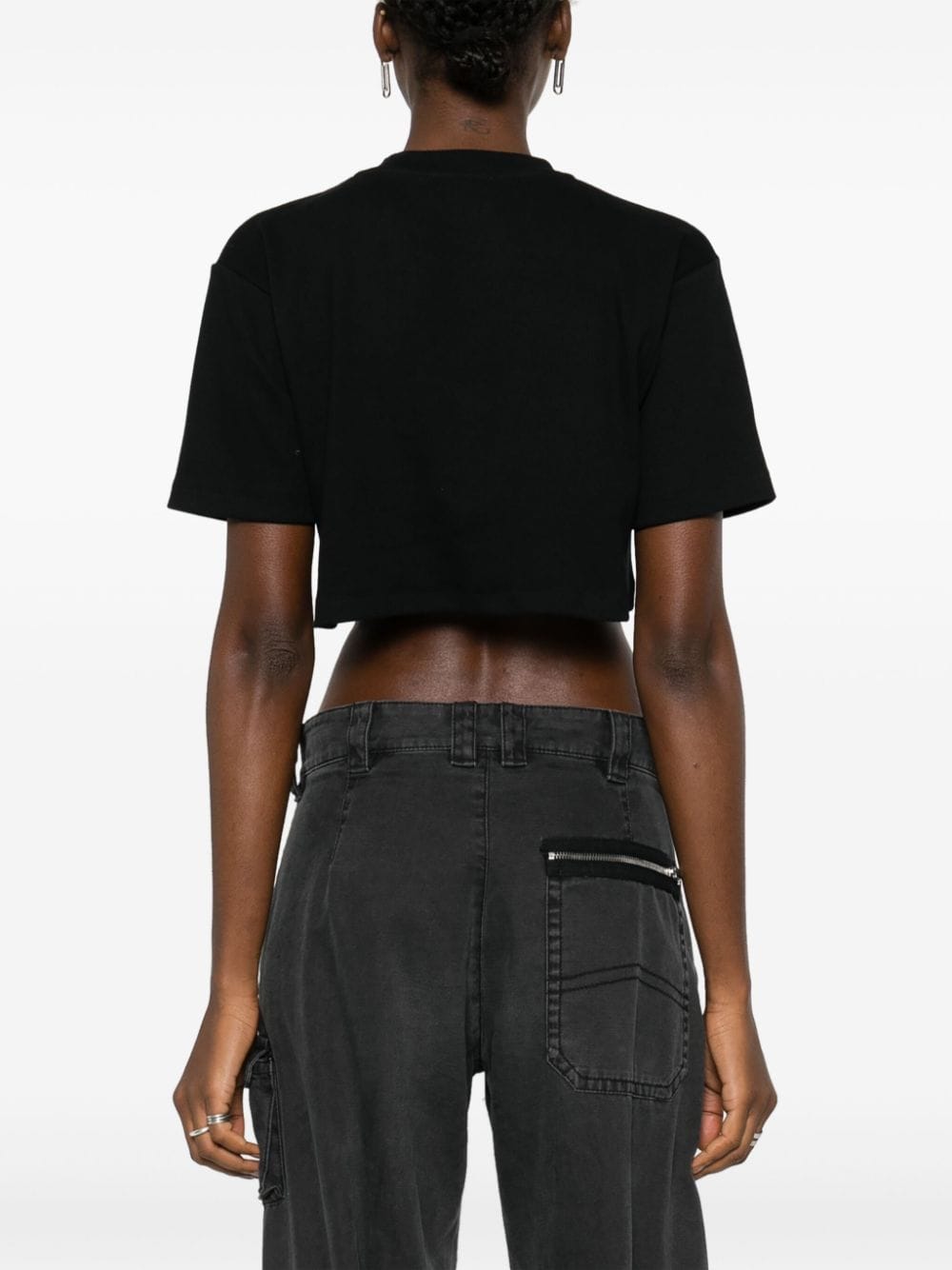 Off-Stamp cropped T-shirt - Black