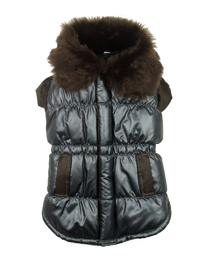 Ultra Fur Track Collared Metallic Pet Jacket