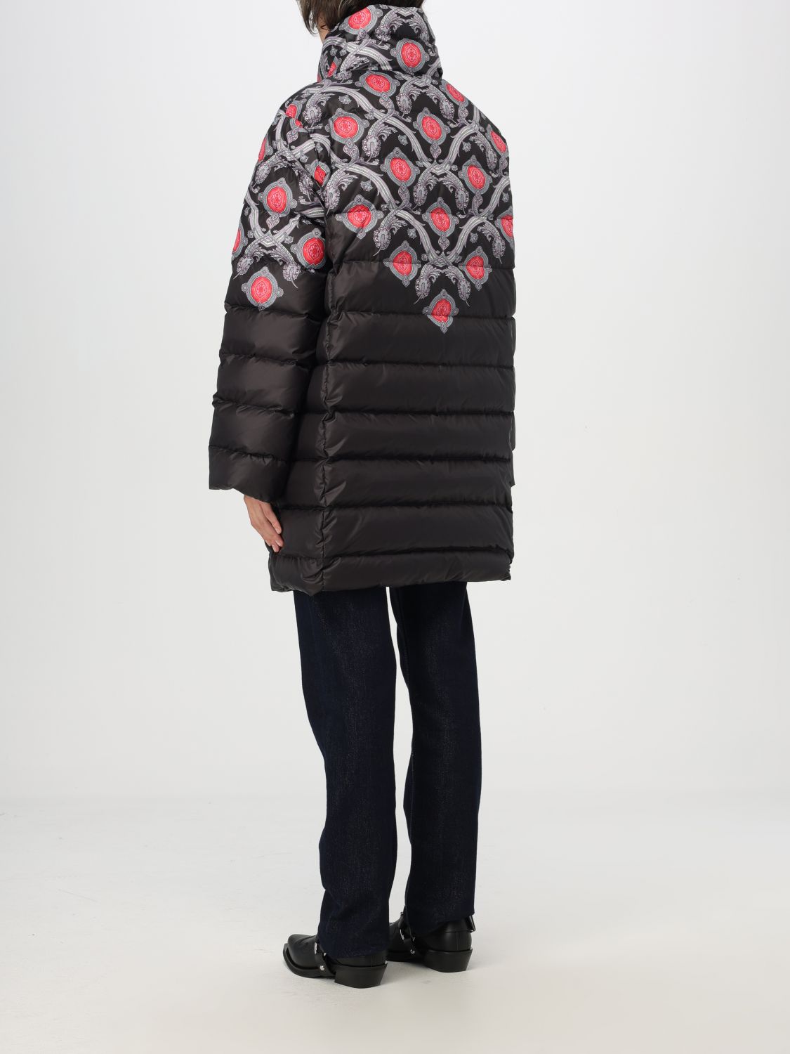 Printed down coat - Black