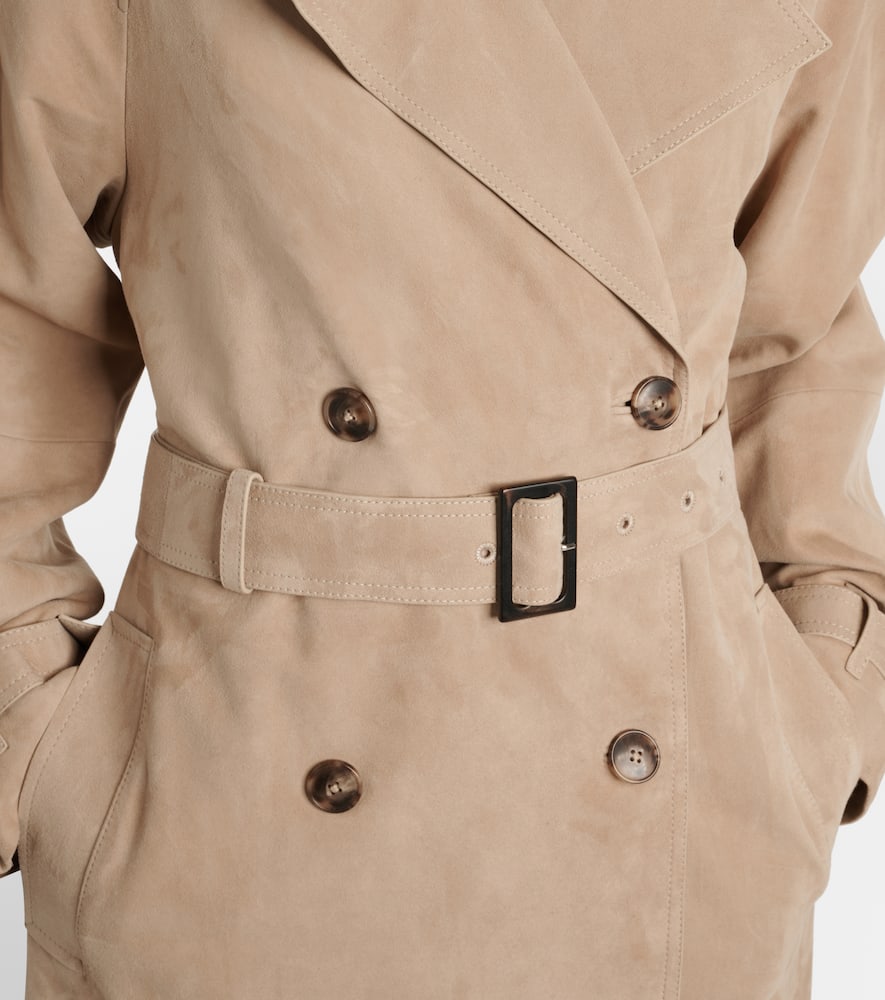 Suede trench coat