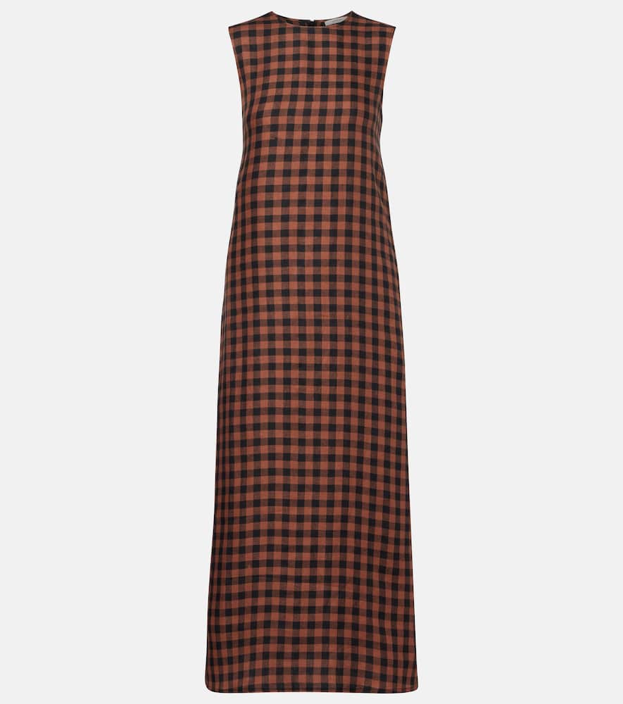 Tallin gingham linen maxi dress