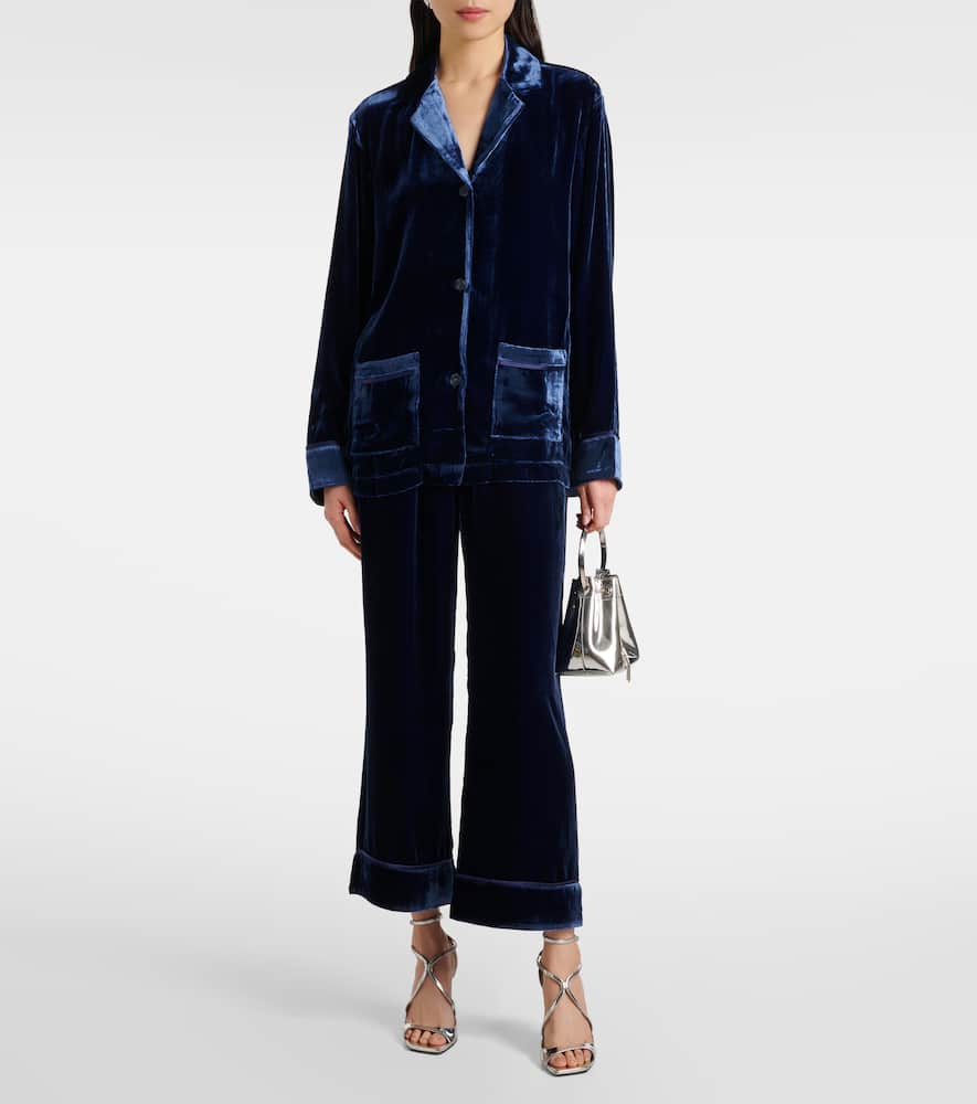 Asceno Brescia mid-rise velvet wide-leg pants