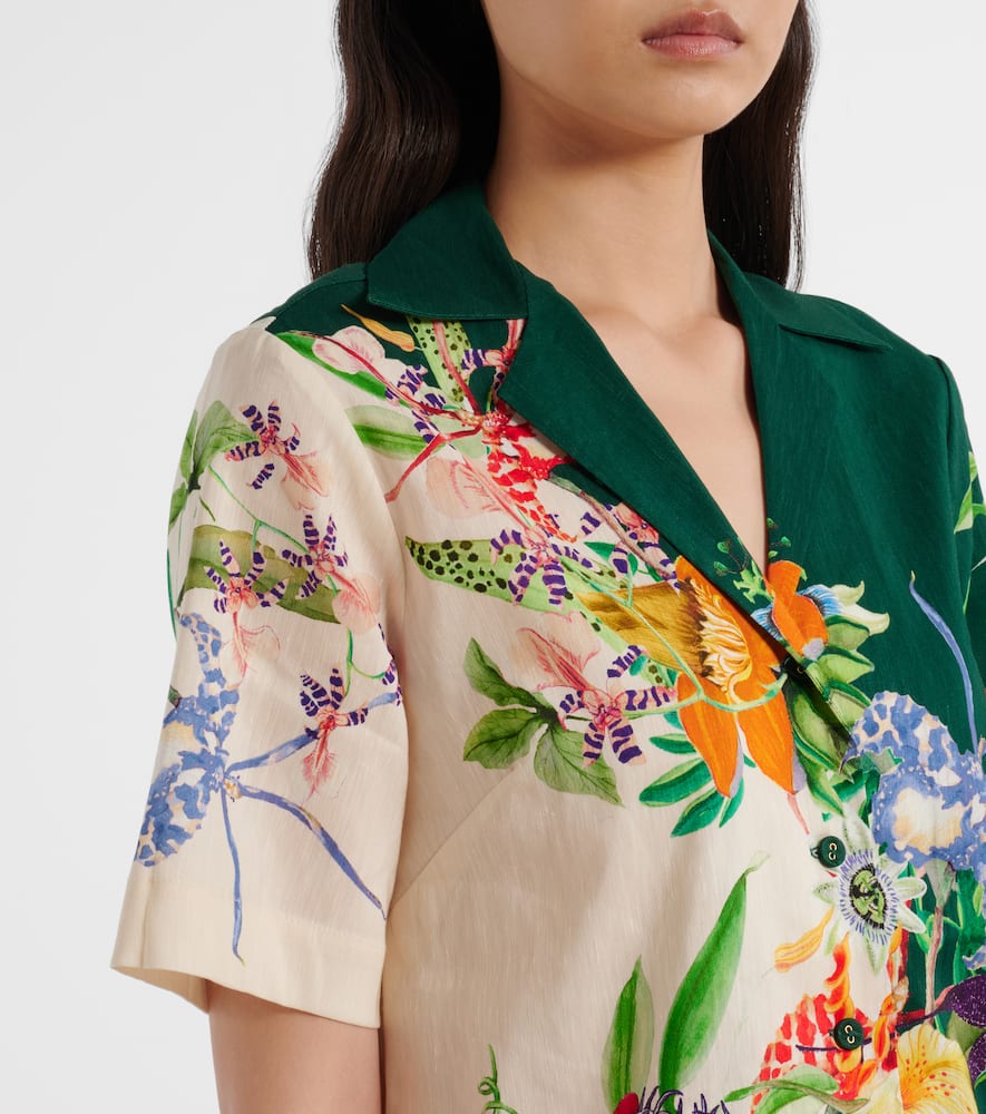 Alémais Aggie floral linen-blend shirt