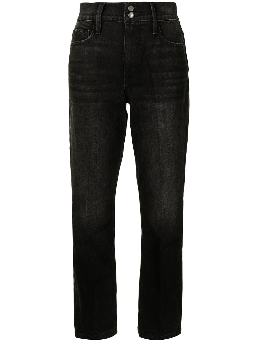 High-rise straight leg jeans - Black