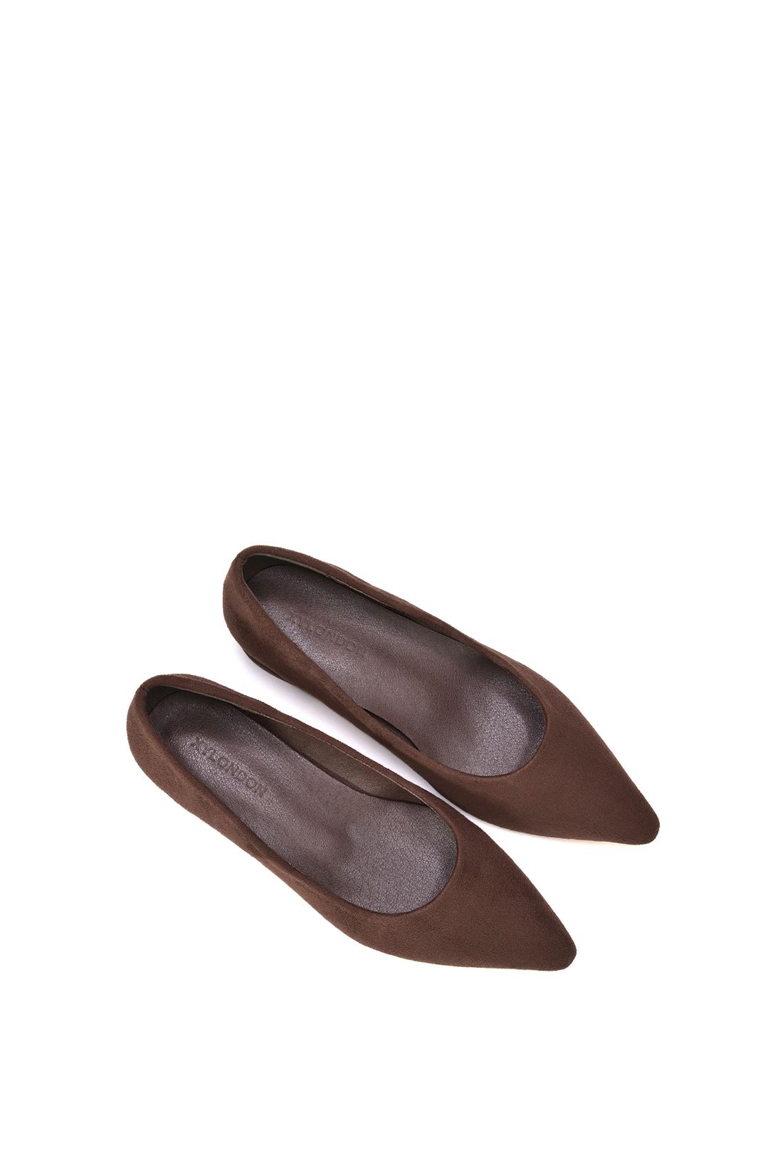 Xy London 'karen' Pointed Toe Court Shoes With Low Block Heel In Brown