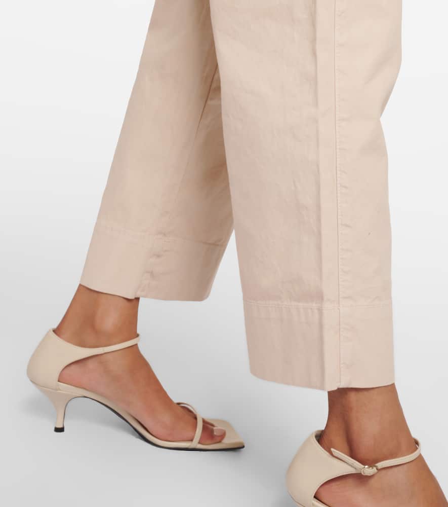 Mya cropped cotton wide-leg pants