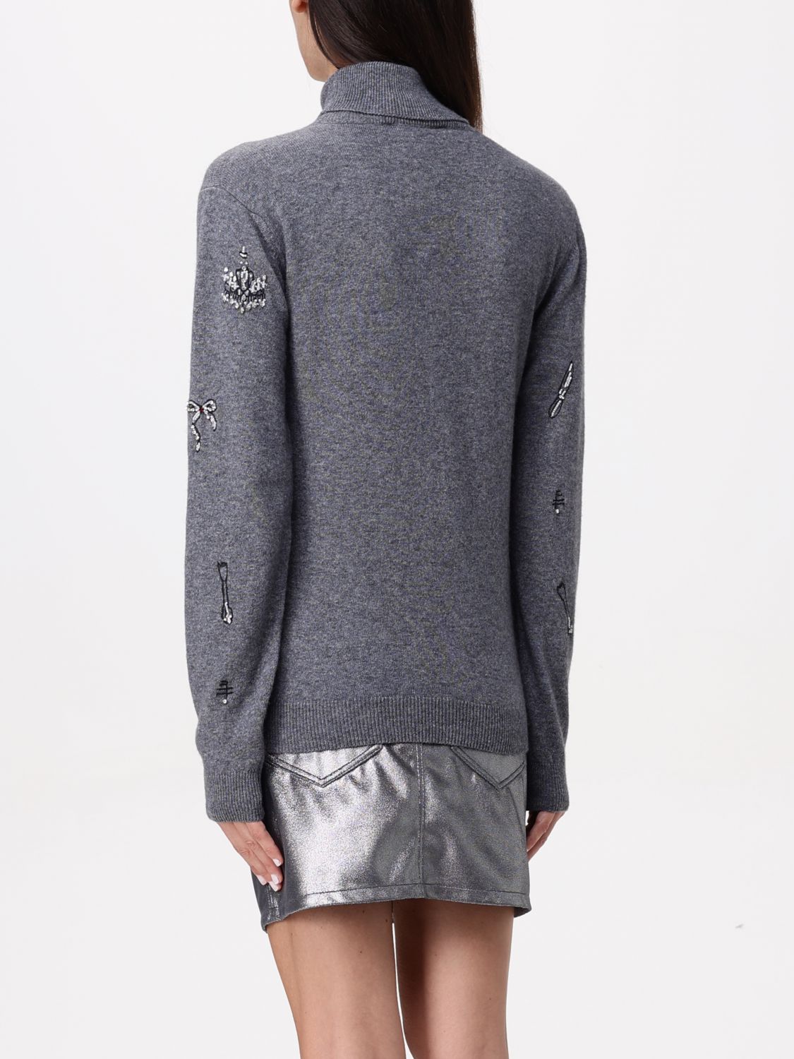 Embellished high-neck jumper - Grey