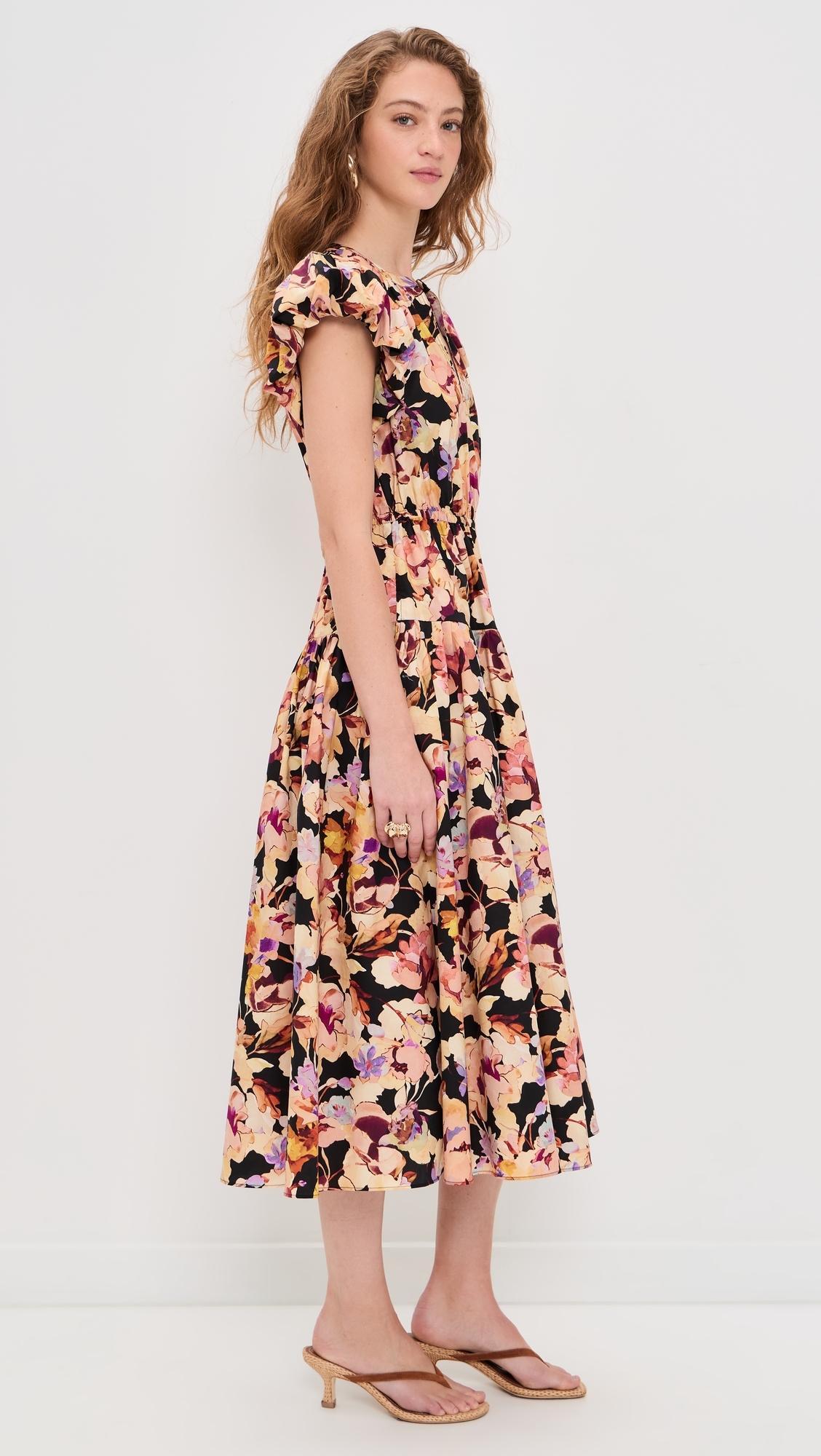Marin Cotton Midi Dress Night Bloom
