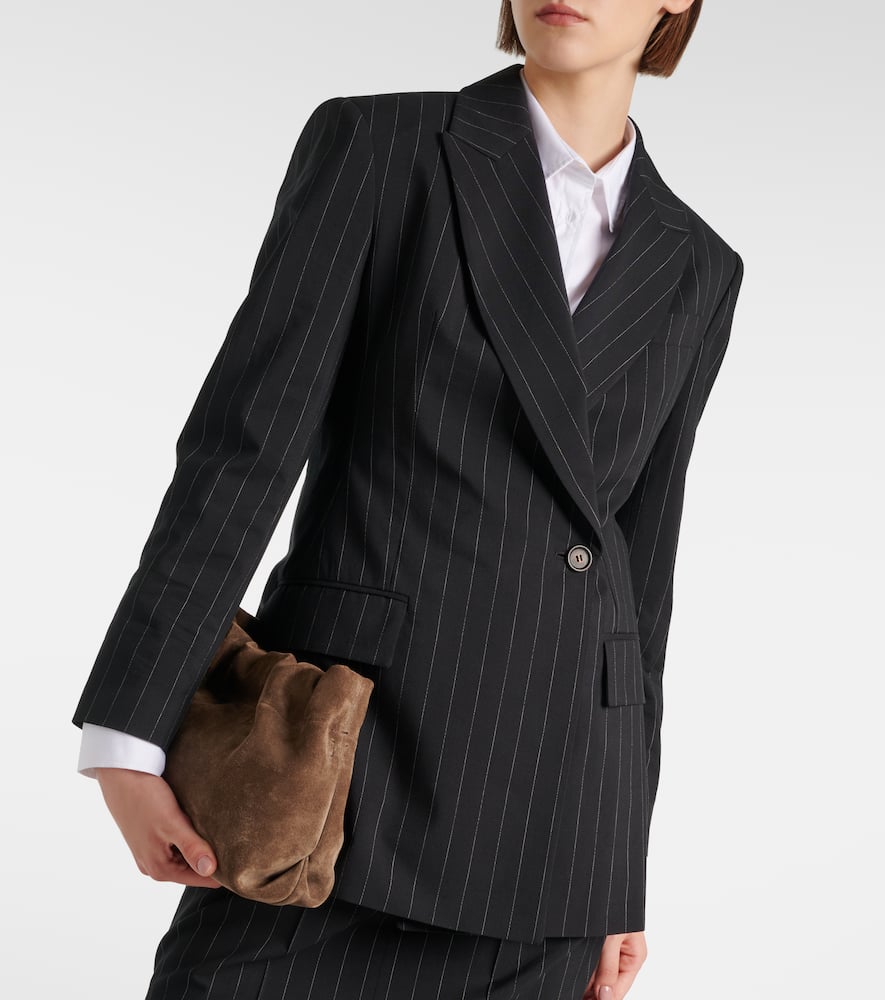 Pinstripe wool and cotton blazer