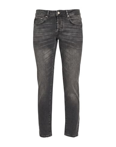 Man Jeans Black Size 34 Cotton, Elastane