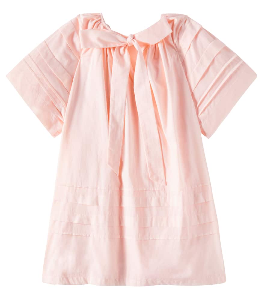 Petite Amalie Pleated smocked cotton voile dress