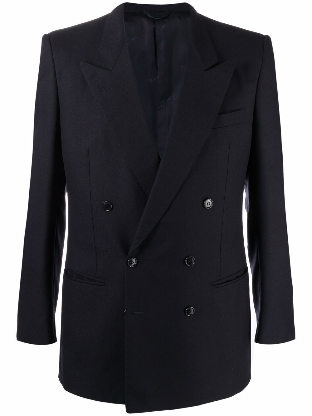 1990s peak lapels double-breasted blazer - Blue