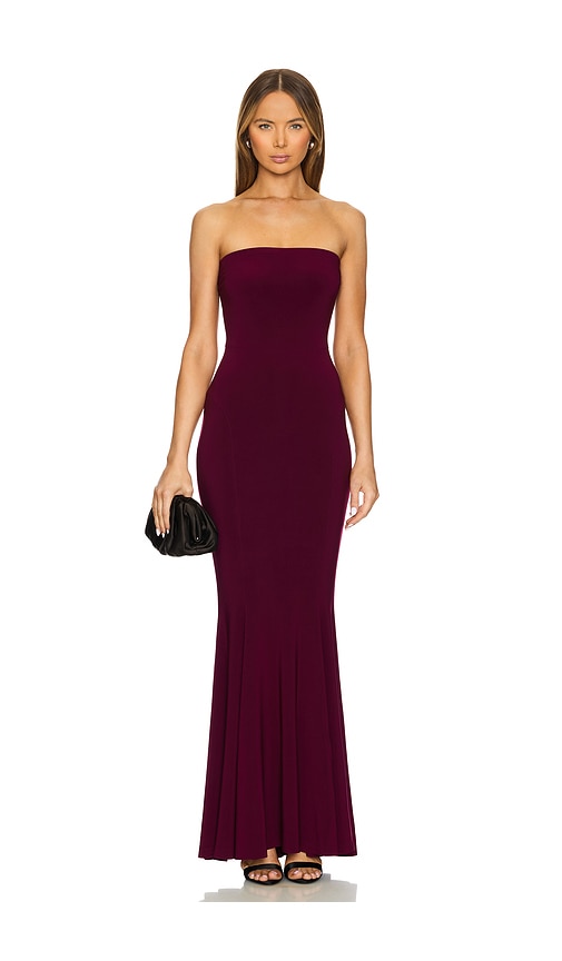Norma Kamali TRÄGERLOSES ABENDKLEID MIT FISHTAIL-SAUM in Purple. Größe XS. Also in M