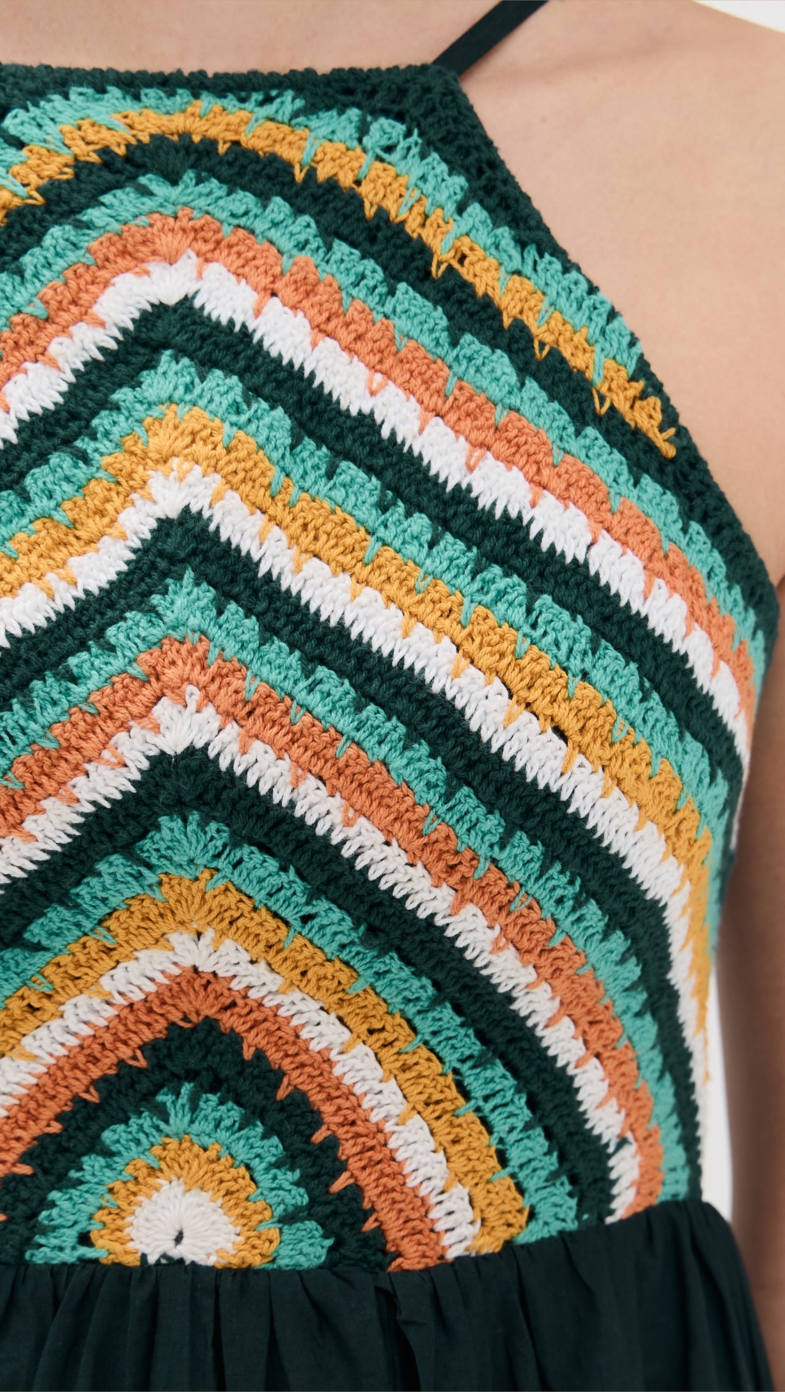 Playa Lucila Crochet Halter Dress Green/Crochet