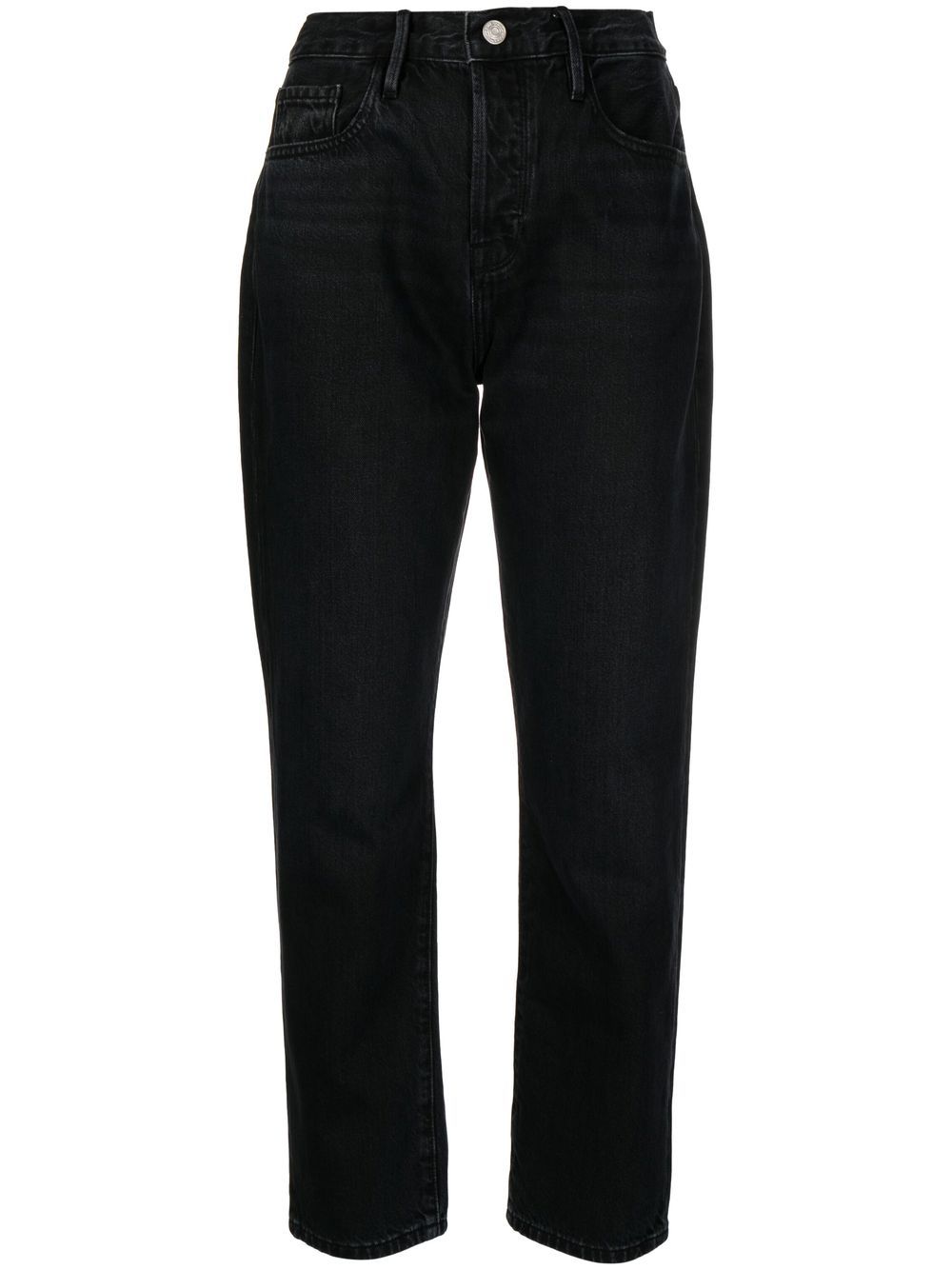 Tapered high-waist jeans - Black