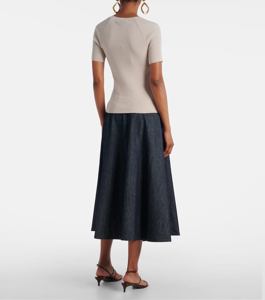 Berlino ribbed-knit cotton top