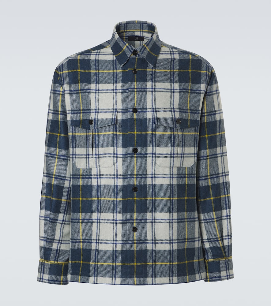Plaid cashmere overshirt