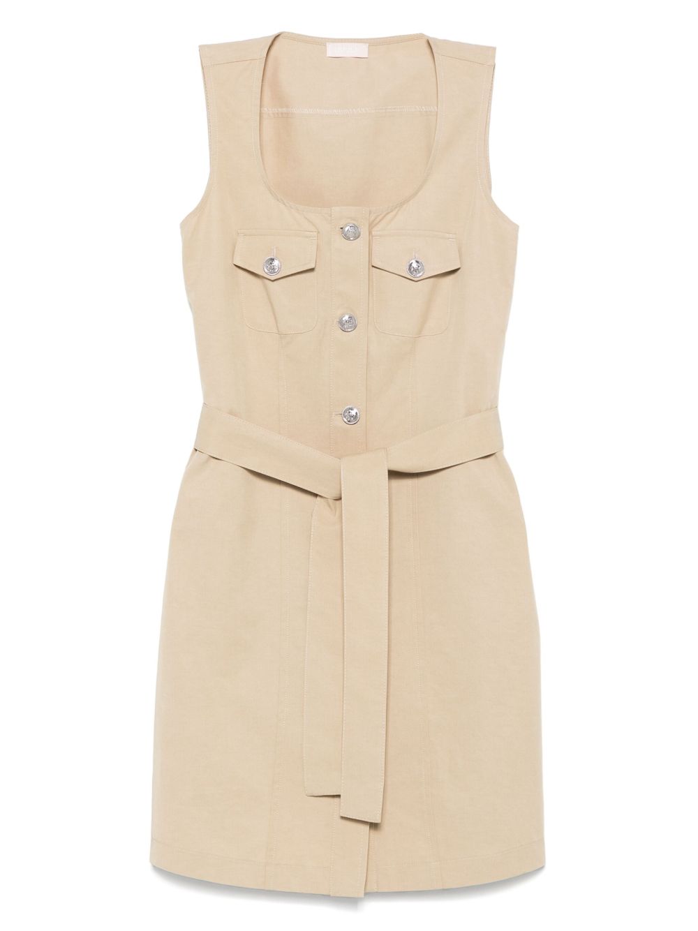 LIU JO cotton mini dress - Neutrals