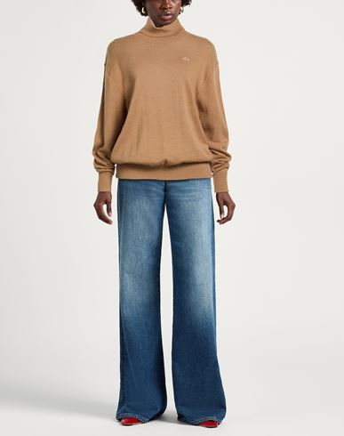 Woman Turtleneck Sand Size 4 Merino Wool, Acrylic
