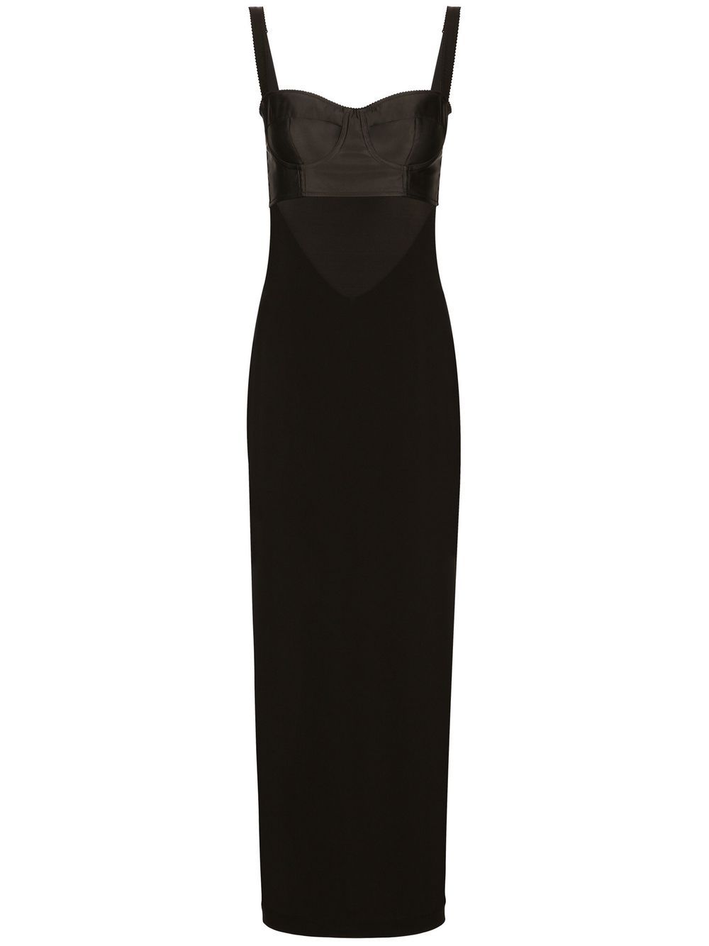 KIM DOLCE&GABBANA contrasting-panel fitted dress - Black
