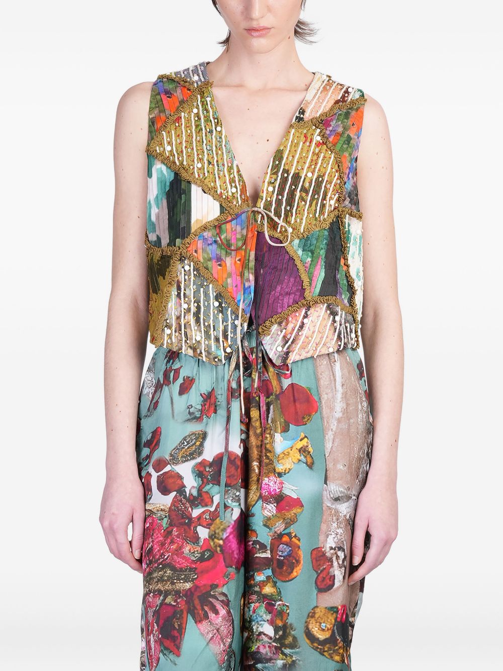 YAVI silk waistcoat - Neutrals