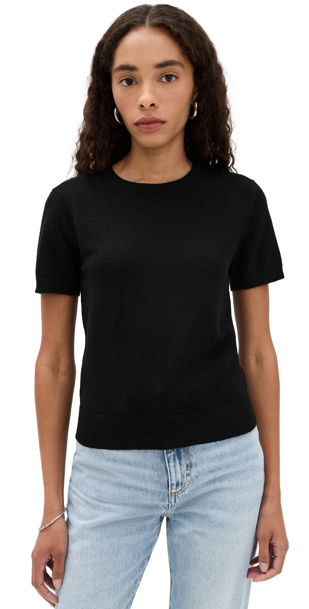Cashmere Blend Tee Black