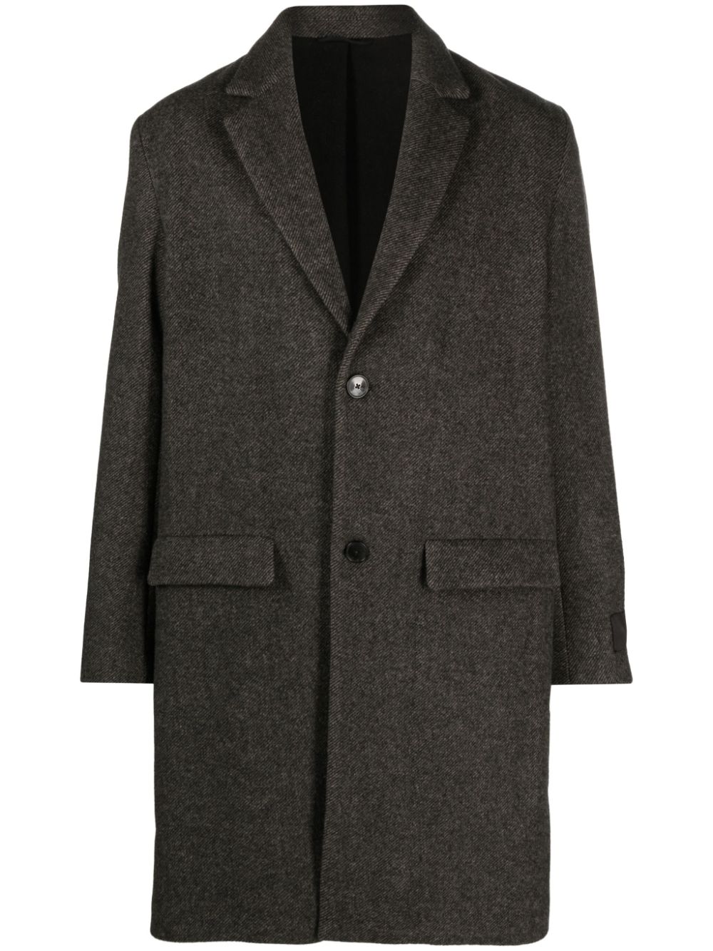 Mark chevron-knit wool coat - Grey