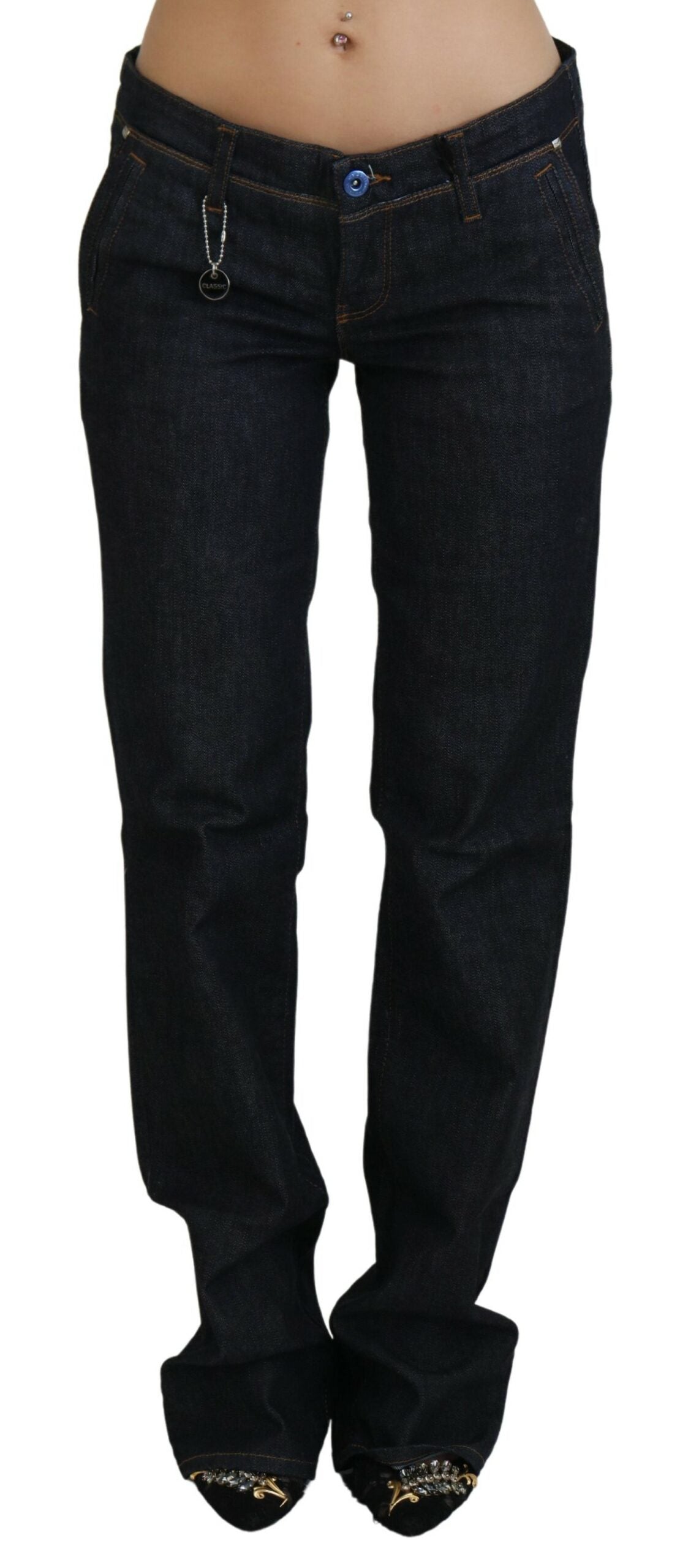 Low Waist Straight Denim Jeans — Blue