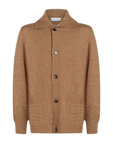 Man Cardigan Light brown Size M Wool, Alpaca wool