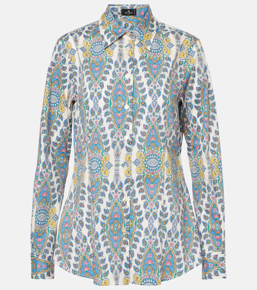 Printed cotton-blend shirt