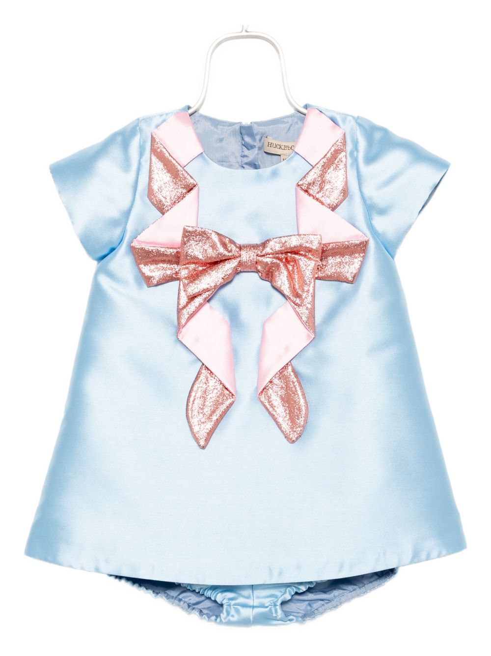 Origami bow shift dress and bloomers - Blue
