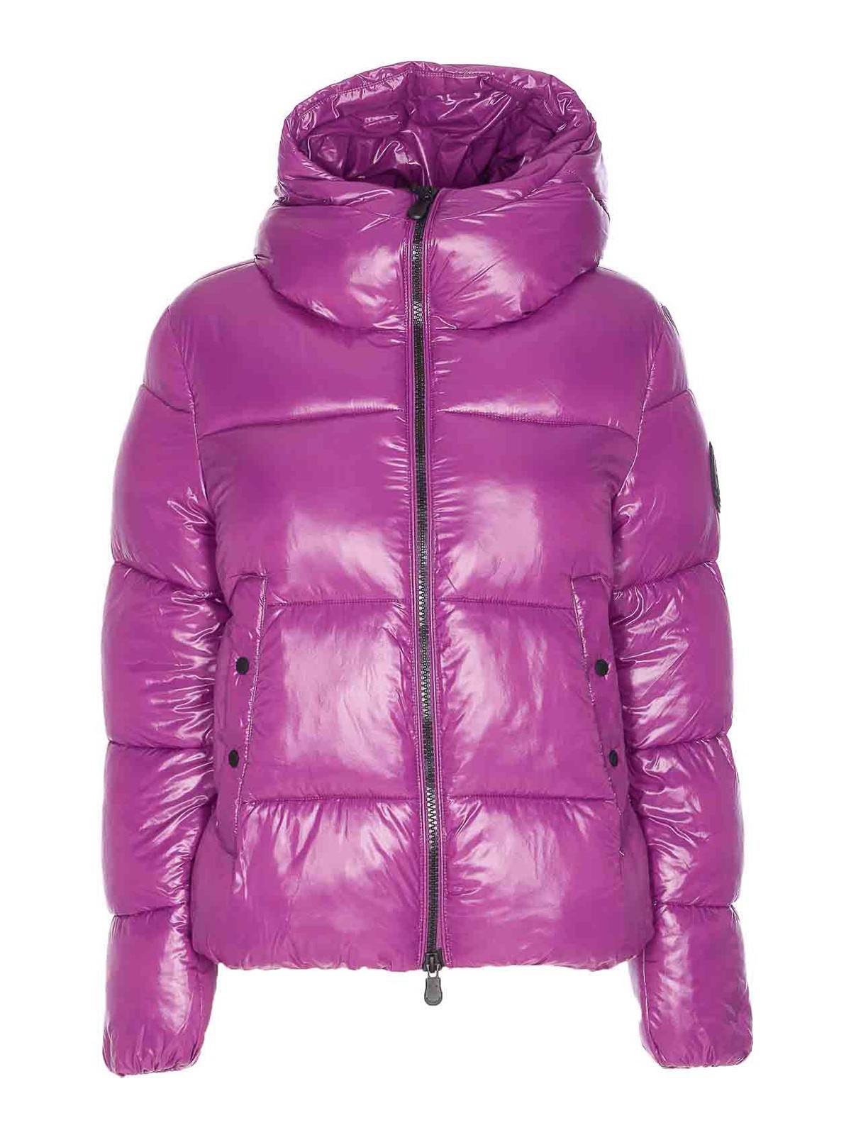 Purple Down Jacket Frontal Zip Closure