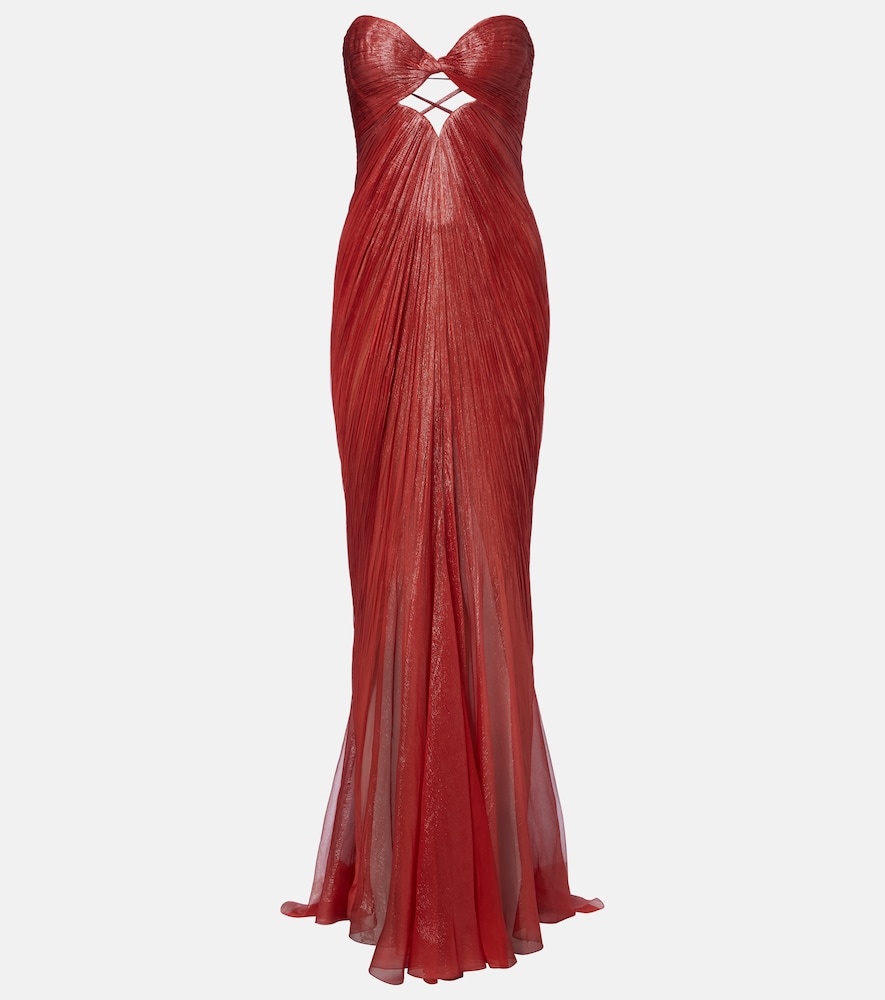 Rachel draped silk muslin bustier gown